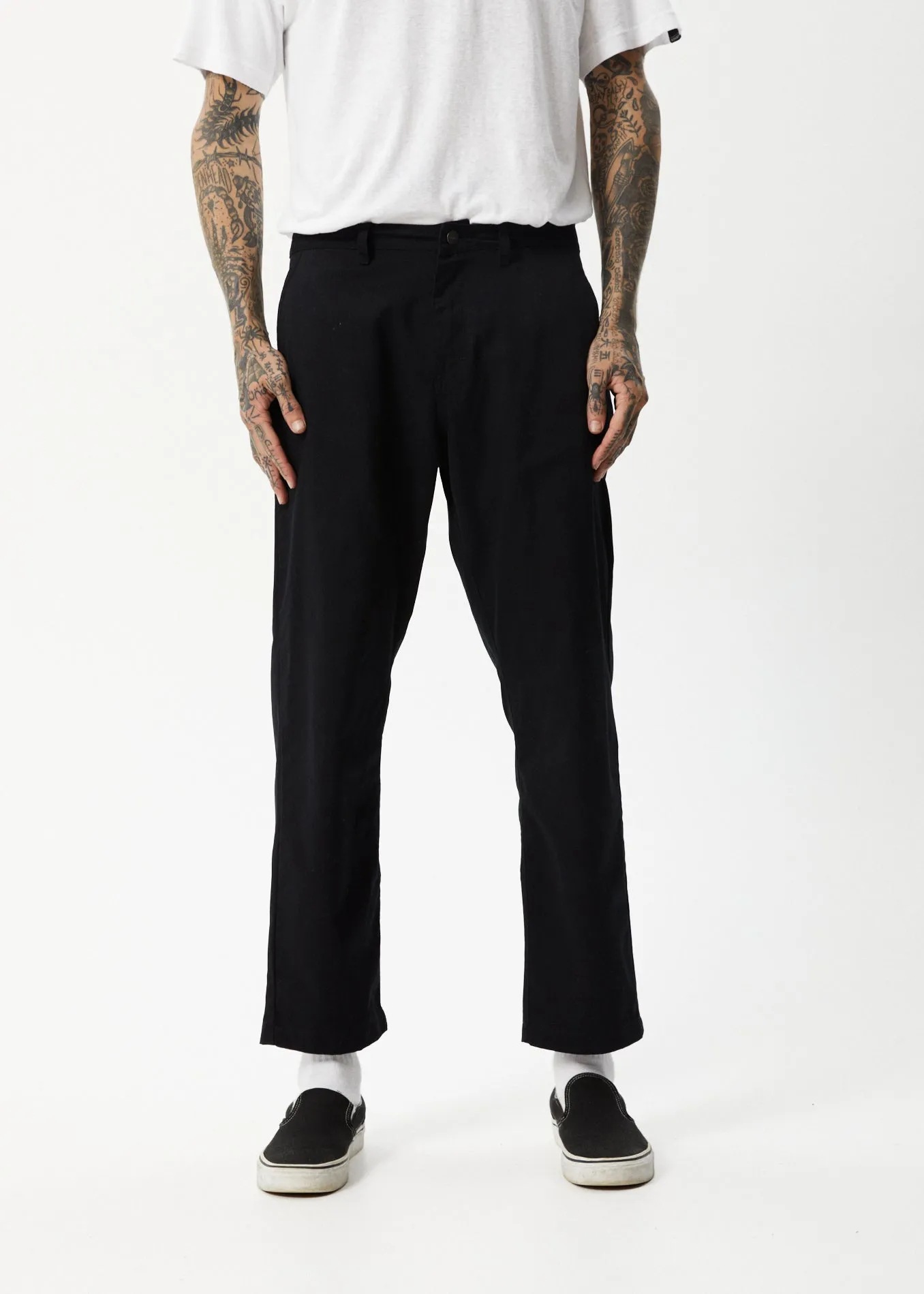 AFENDS Mens Ninety Twos - Recycled Chino Pant - Black