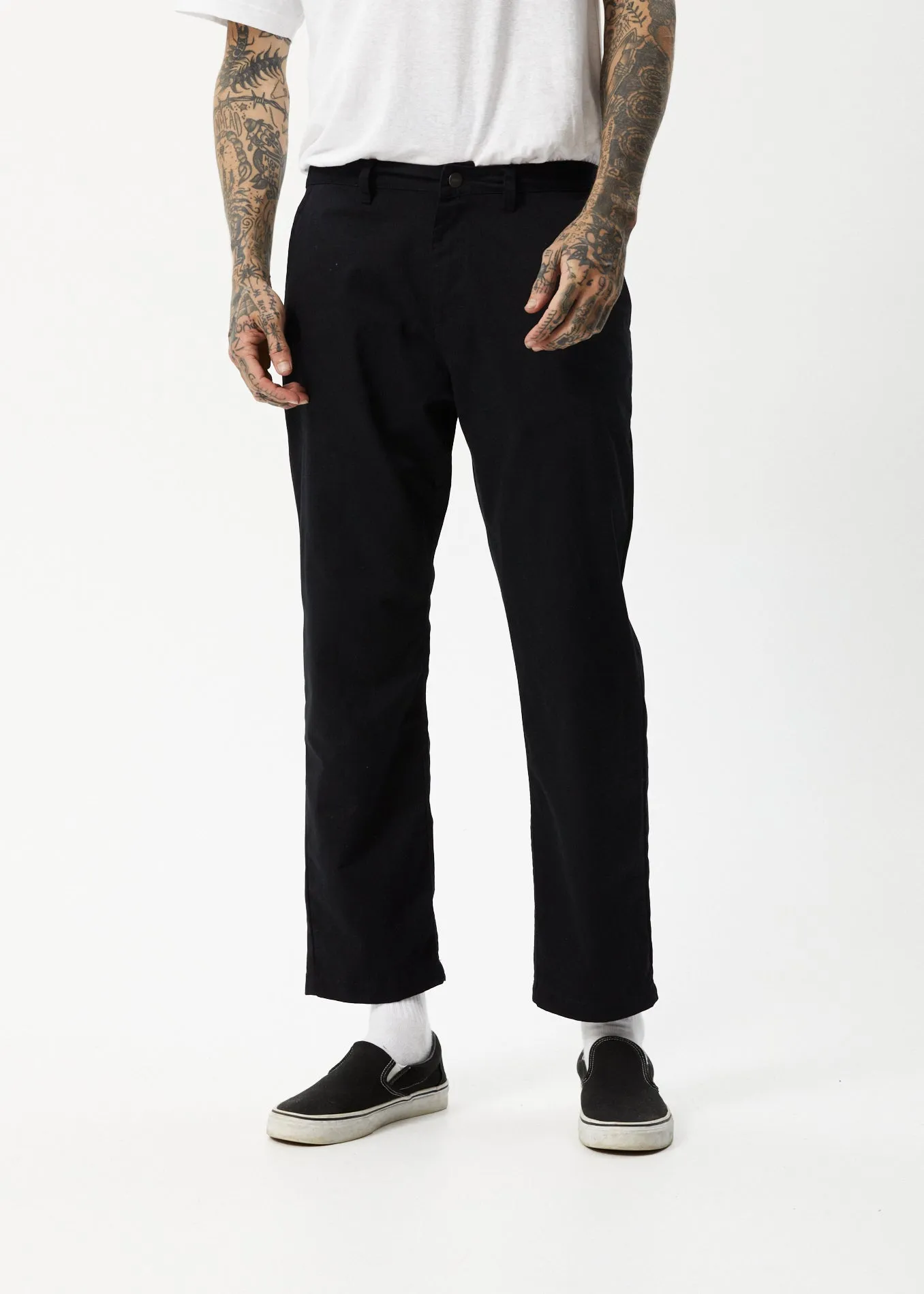 AFENDS Mens Ninety Twos - Recycled Chino Pant - Black