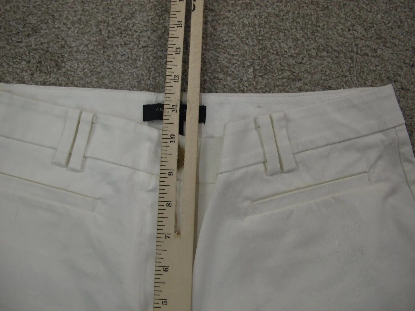 Ann Taylor Women Chino Pant Straight Leg Mid Rise Curvy Fit Pocket White Size 6