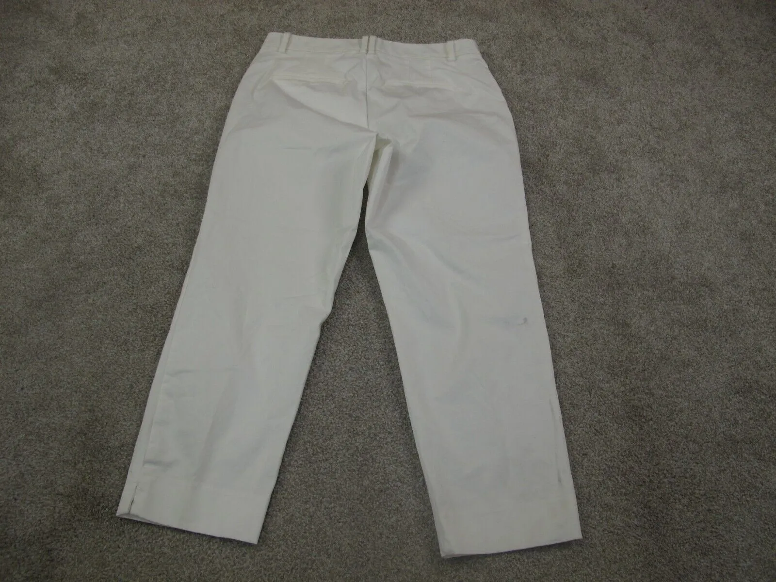 Ann Taylor Women Chino Pant Straight Leg Mid Rise Curvy Fit Pocket White Size 6