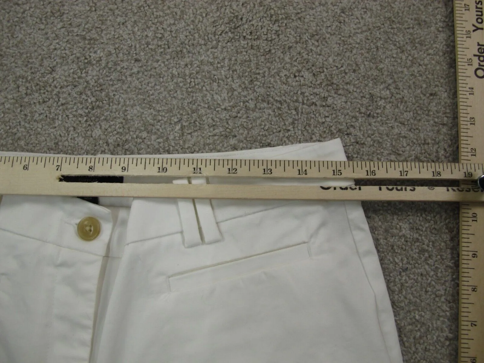 Ann Taylor Women Chino Pant Straight Leg Mid Rise Curvy Fit Pocket White Size 6