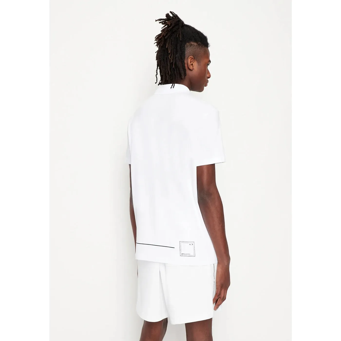 AX White Jersey Cotton Polo Shirt