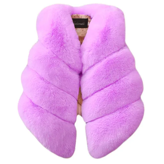 Baby Girls Faux Fur Vest Outfits Christmas Winter Kids Vest Children Warm Coat Infant Sleeveless Coat Clothes Outerwear