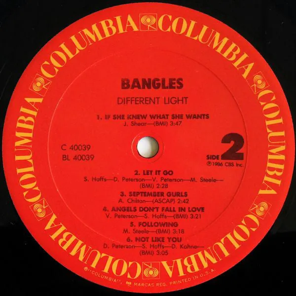 Bangles - Different Light (LP, Album, Car) (VG )