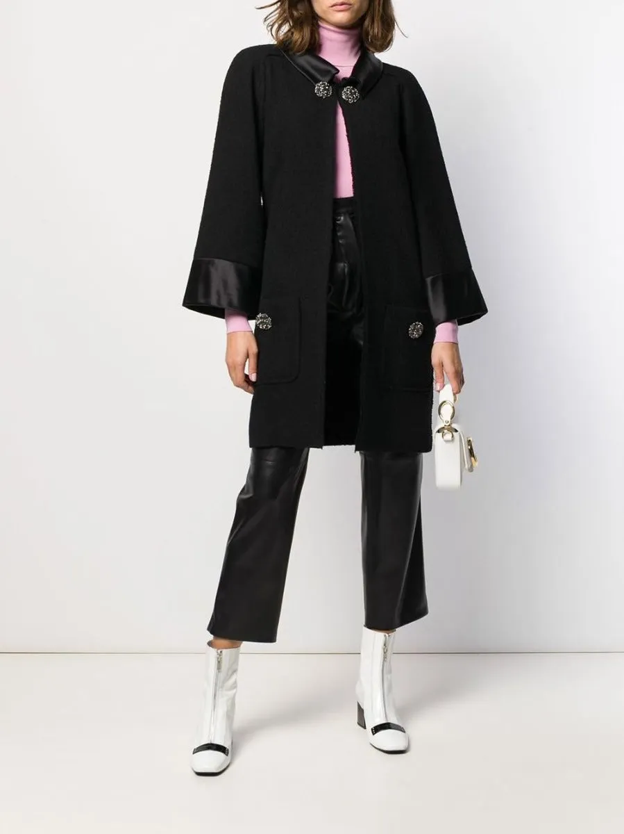 Black Wool Knit Coat