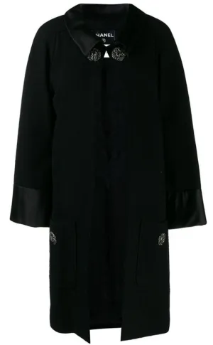 Black Wool Knit Coat