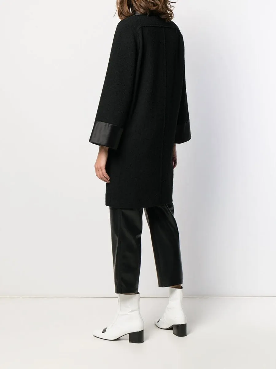 Black Wool Knit Coat