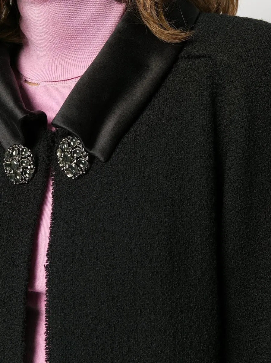 Black Wool Knit Coat