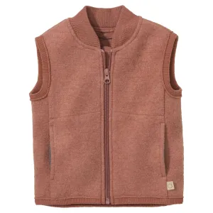 Boiled Wool Vest - rose