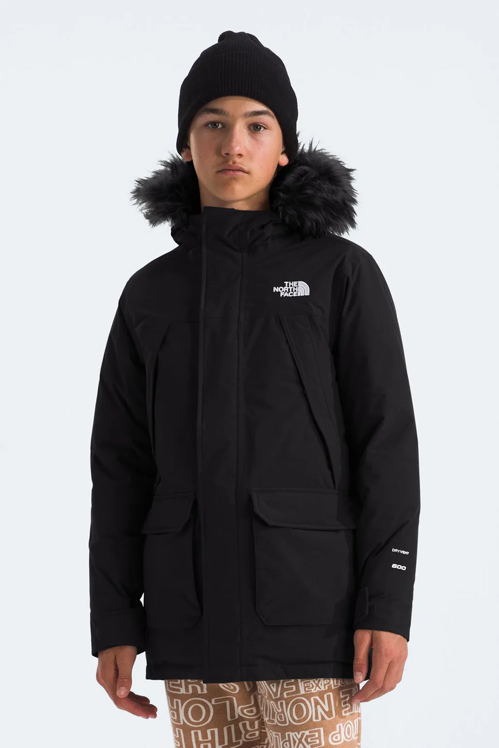 Boys Jacket North Face Mcmurdo Parka Black (Size 10 left)