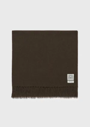 Classic wool scarf washed brown