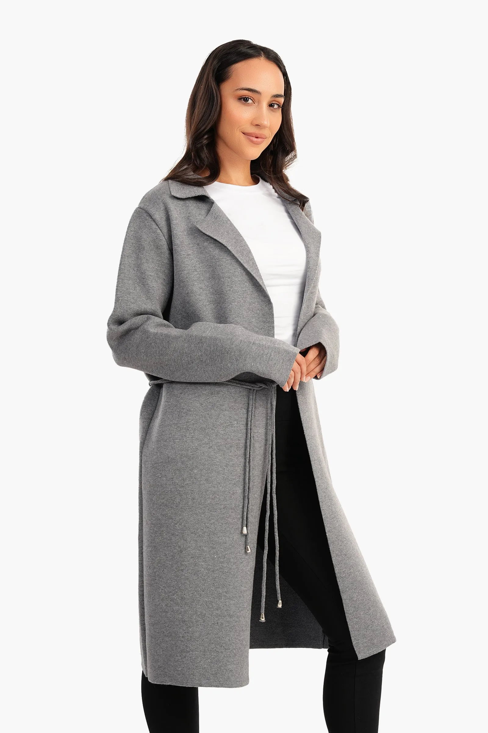 Coat with Thin Belt