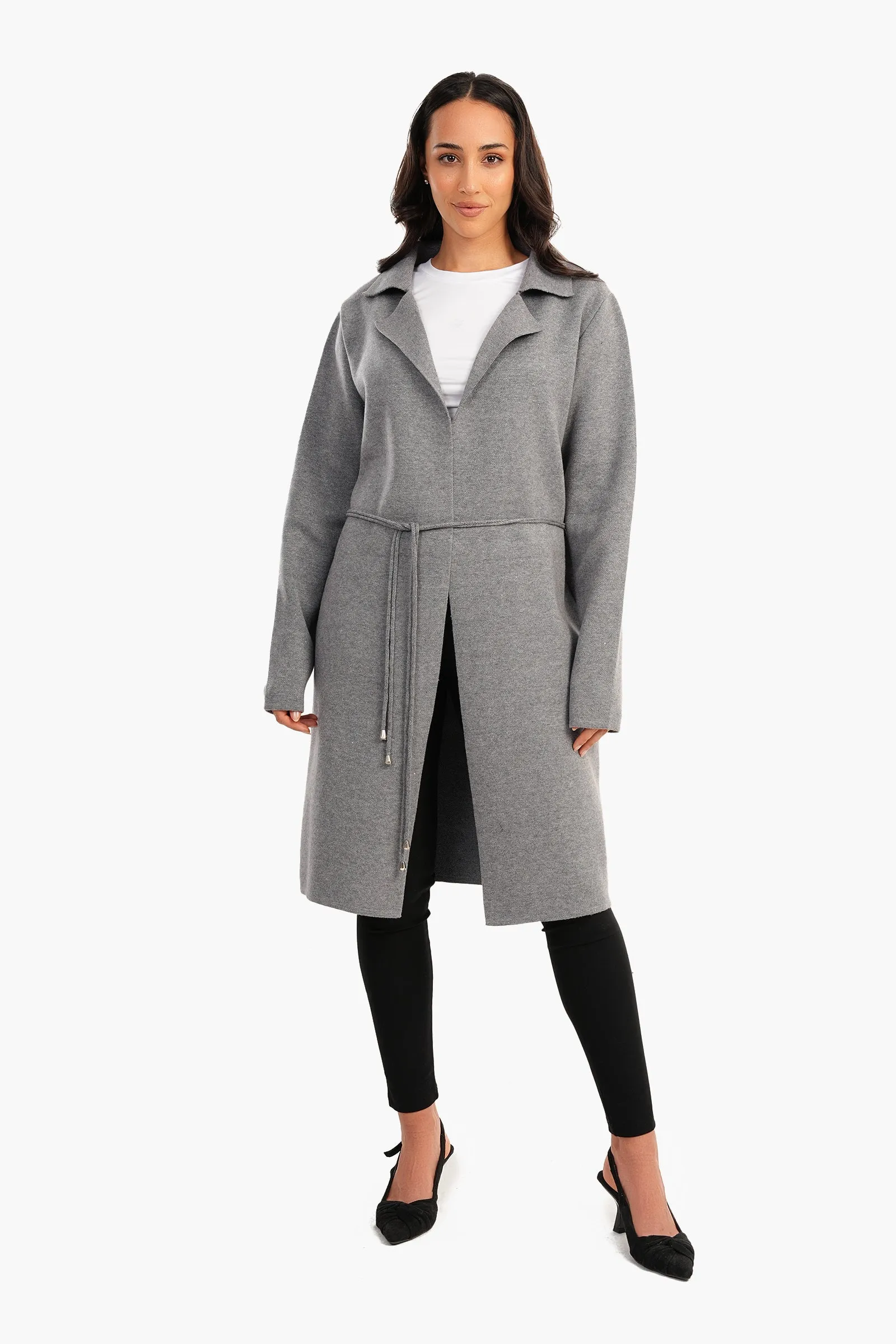 Coat with Thin Belt