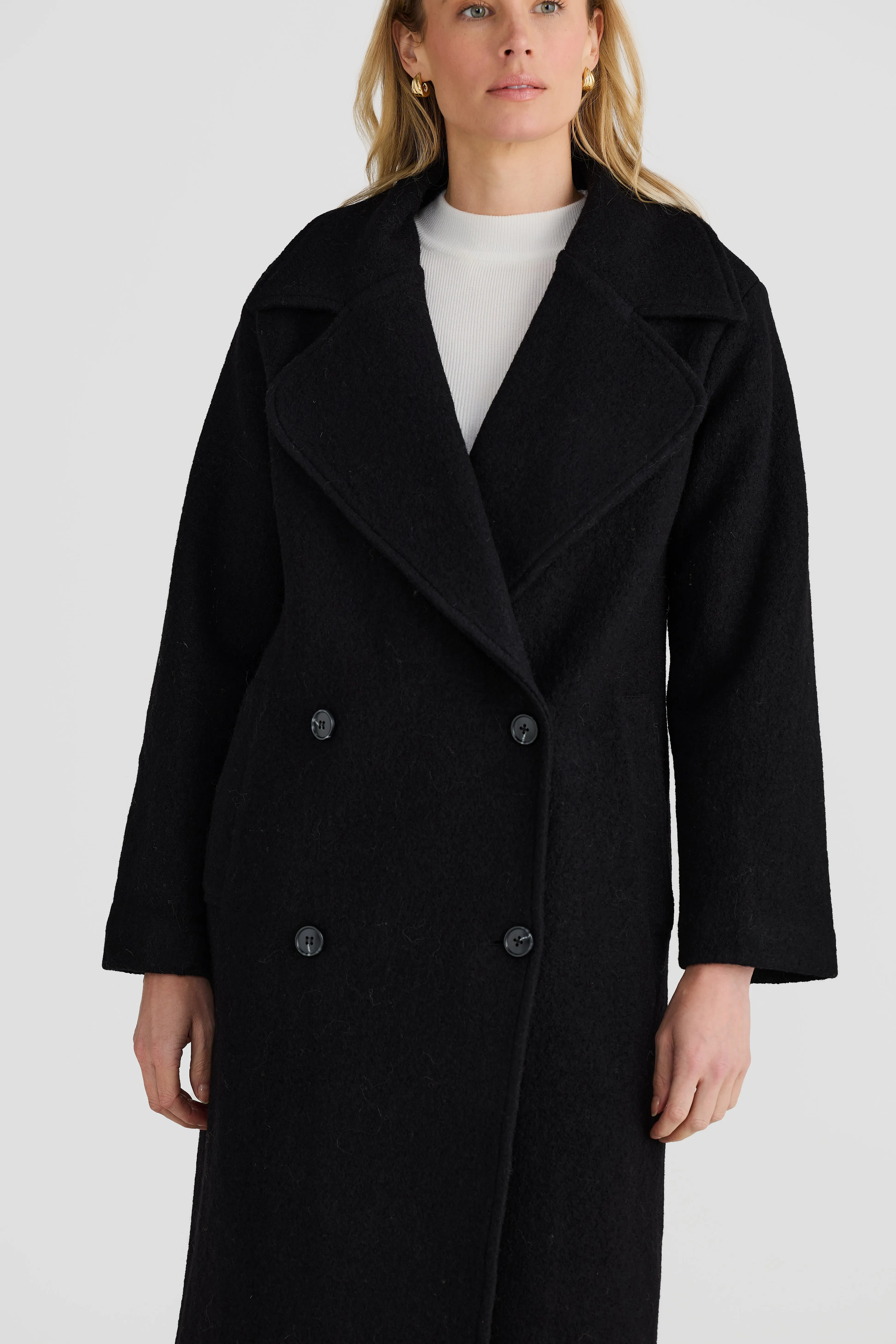 Core Oversized Coat - Black