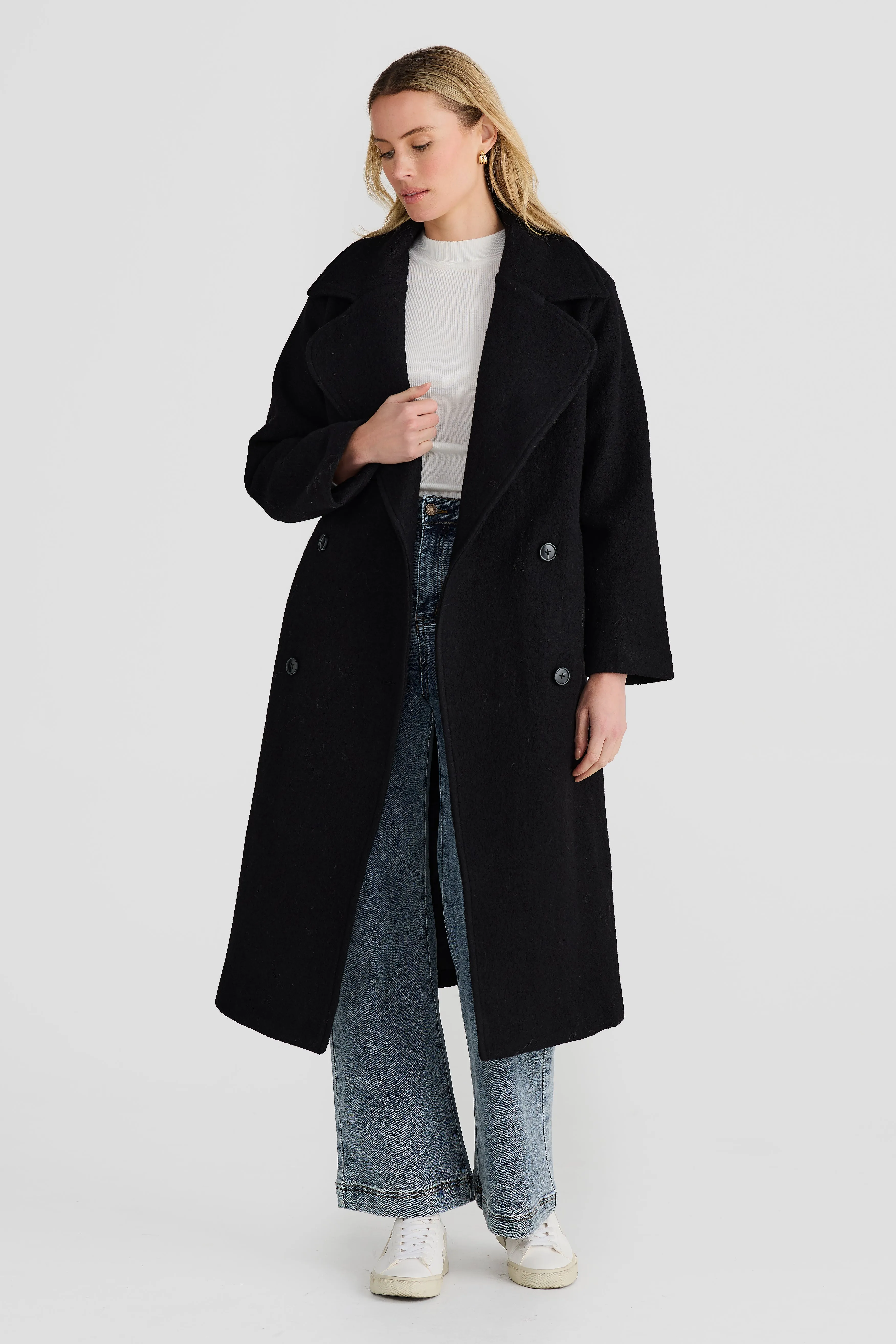 Core Oversized Coat - Black