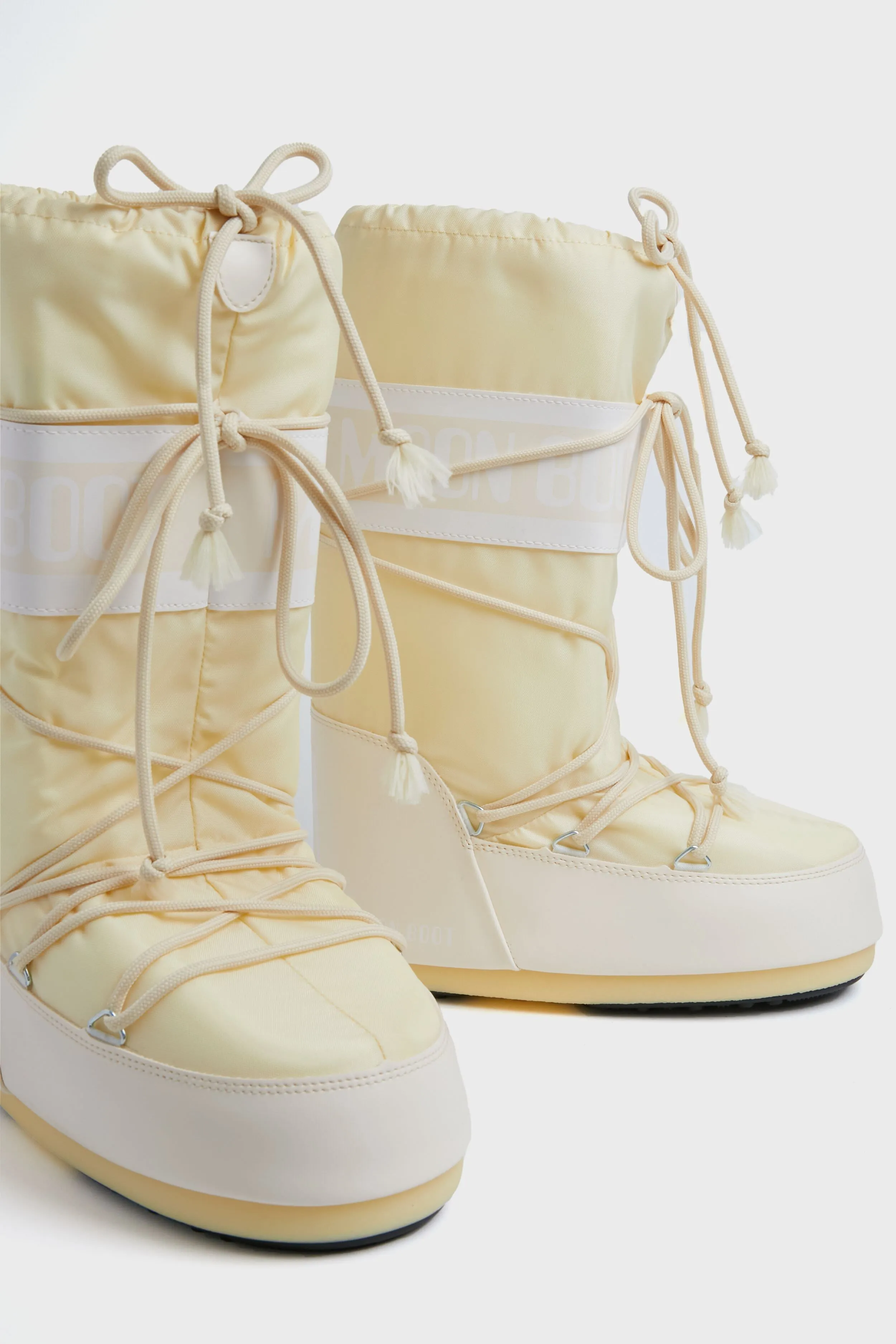 Cream Icon Nylon Boots