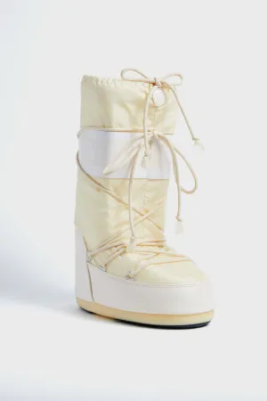 Cream Icon Nylon Boots