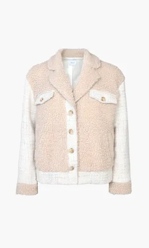 Cream Tweed Sherpa Kayla Jacket