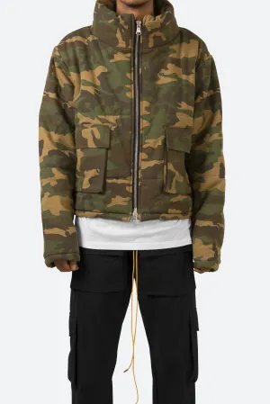 Cropped Puffer Jacket - Camo