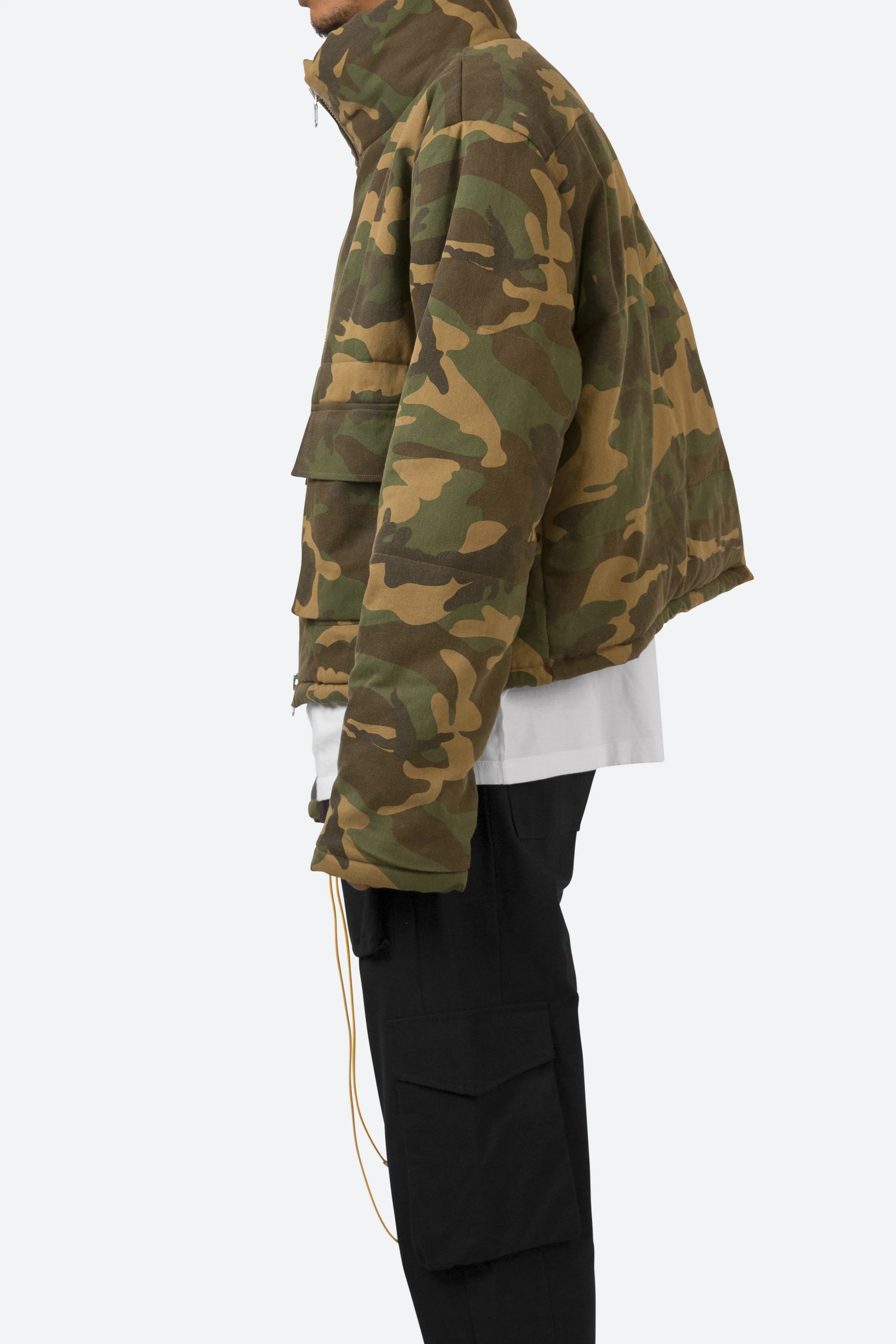 Cropped Puffer Jacket - Camo