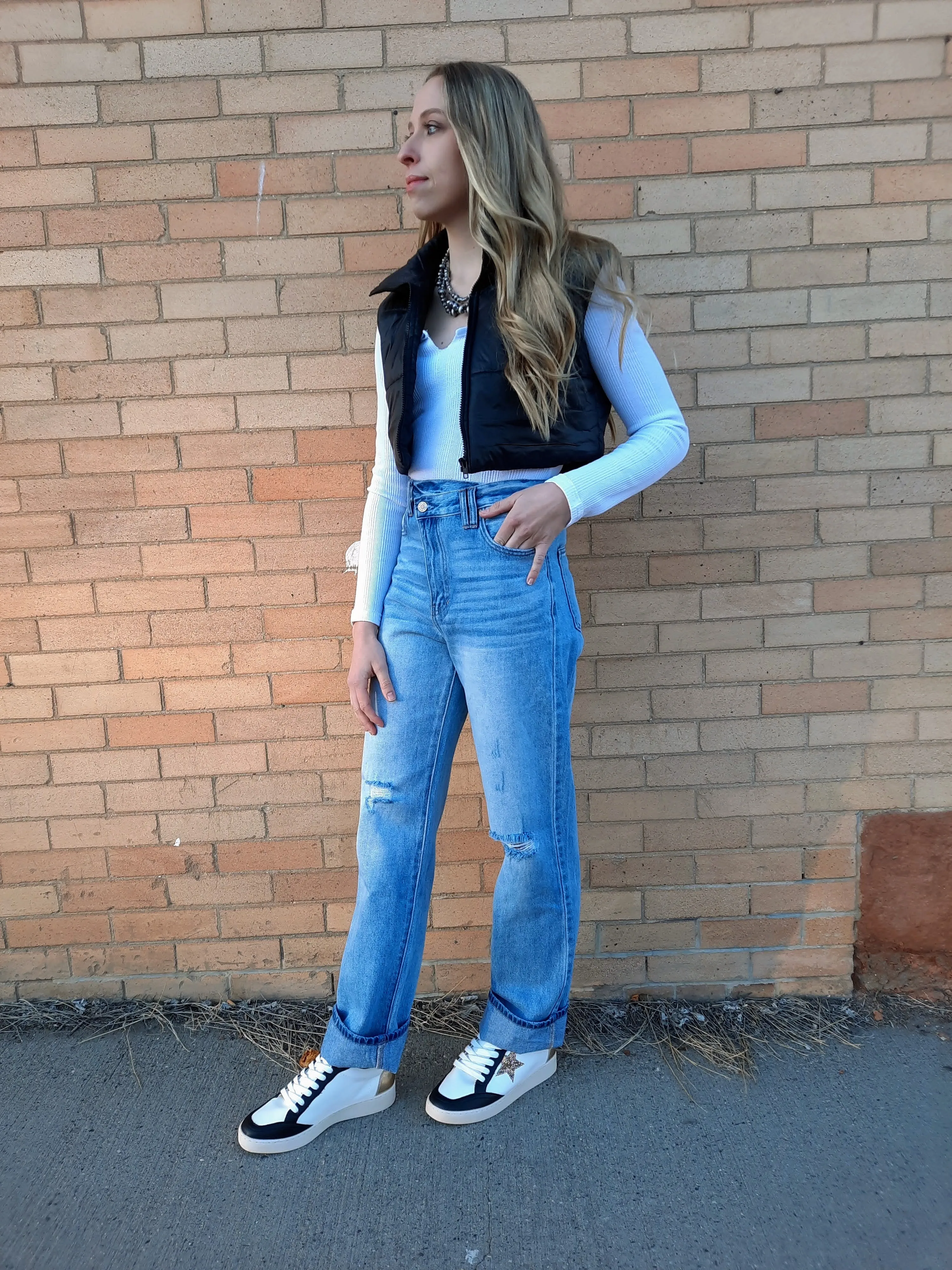 Cropped Puffer Vest