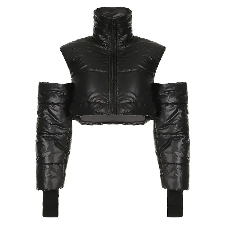 Cutout Cropped Puffer Jacket