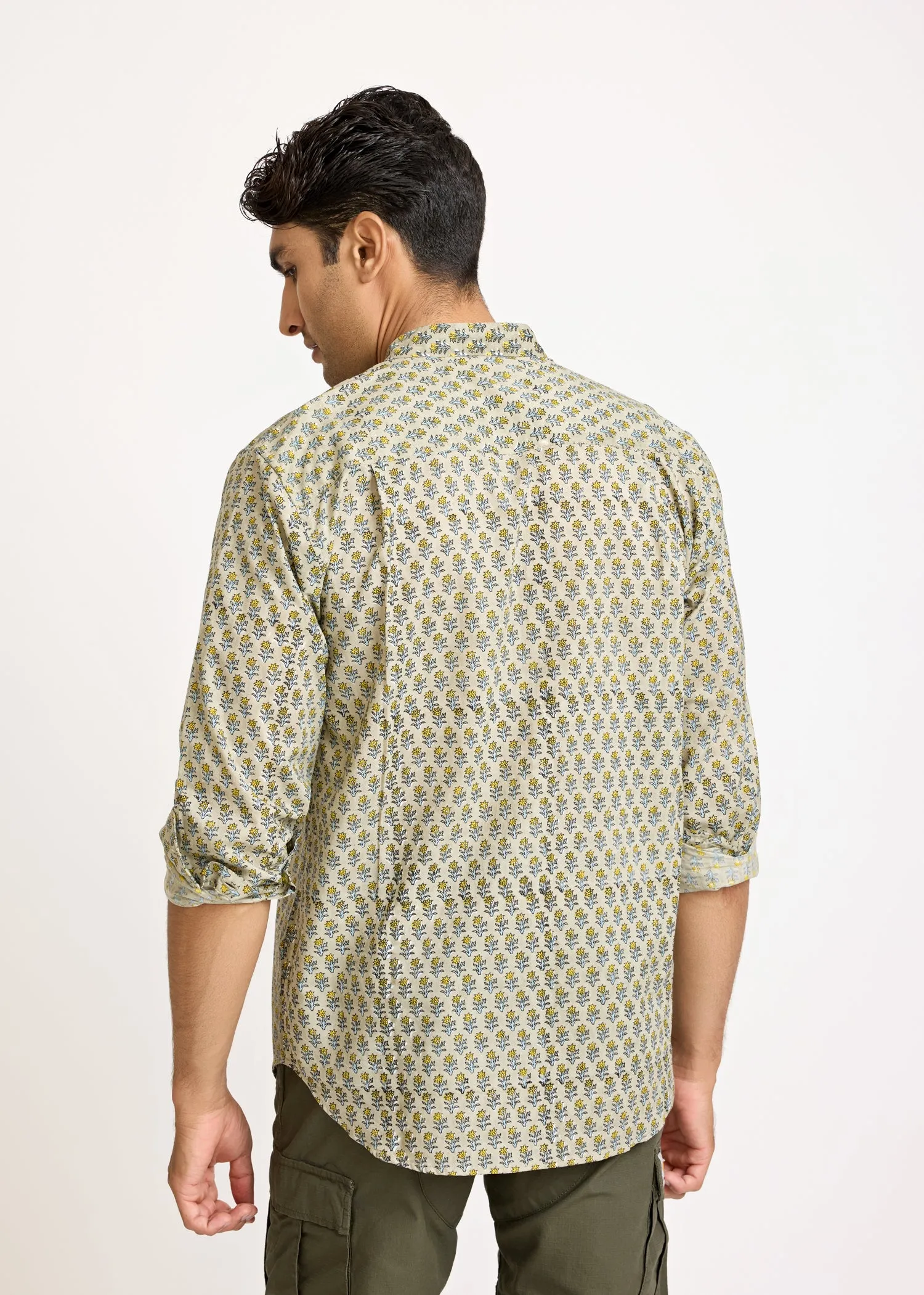 Full sleeves Printed Shirt - Olive