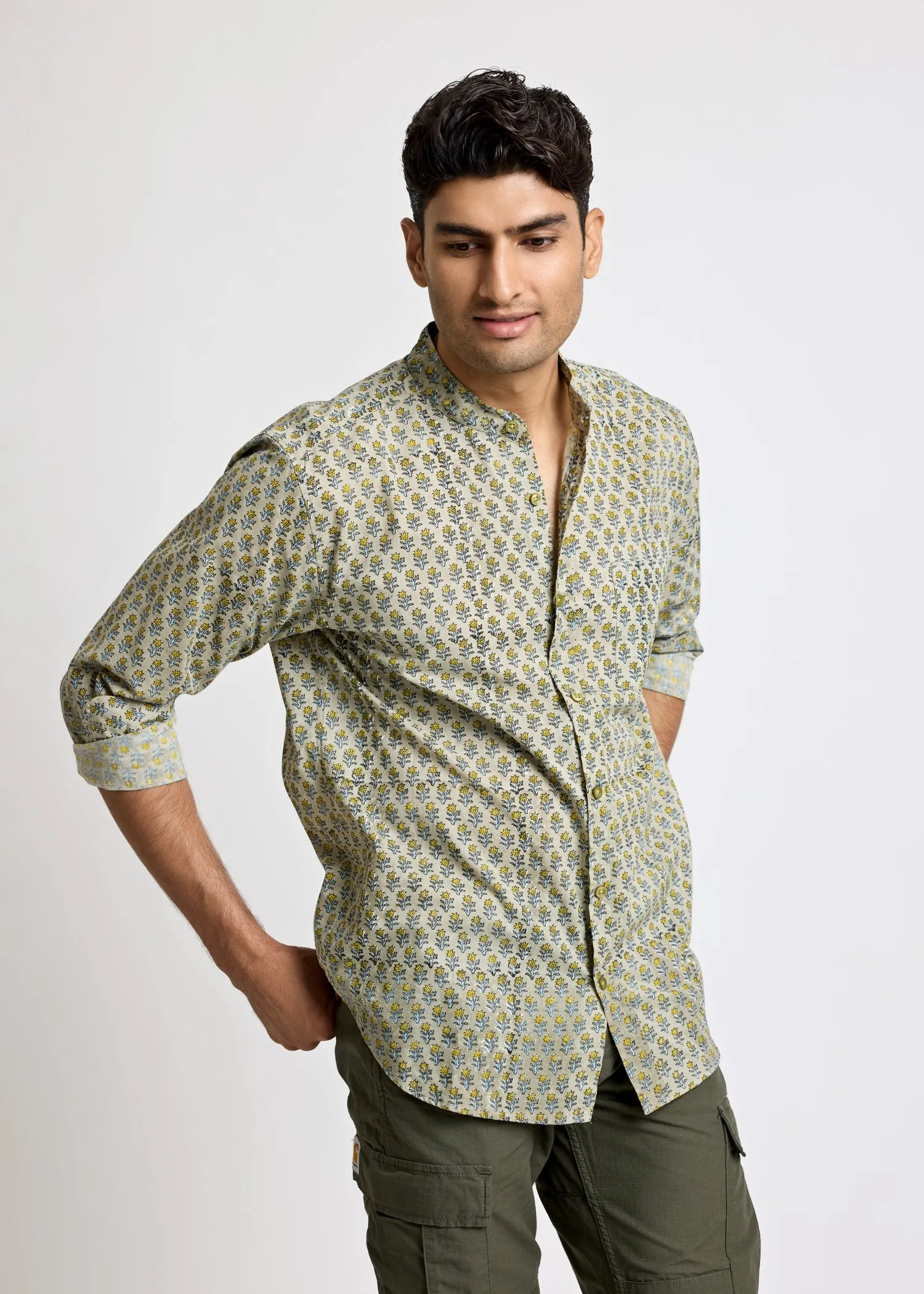 Full sleeves Printed Shirt - Olive