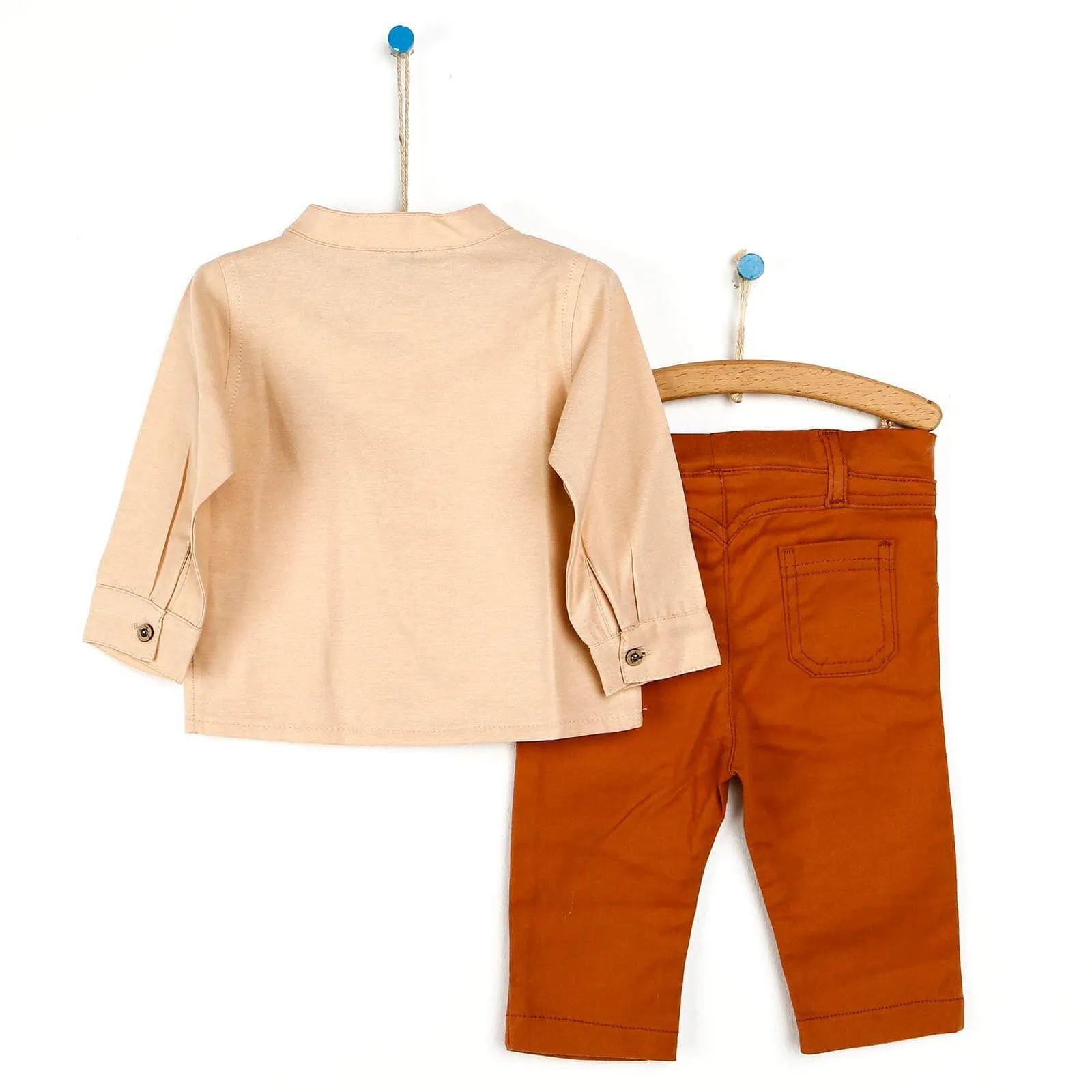 HelloBaby Shirt- Pants - Cardigan - Brown