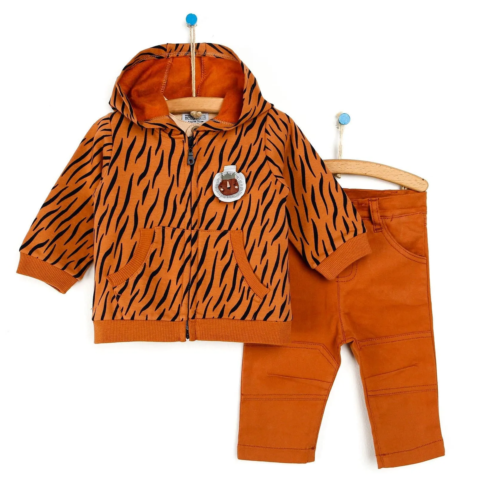 HelloBaby Shirt- Pants - Cardigan - Brown