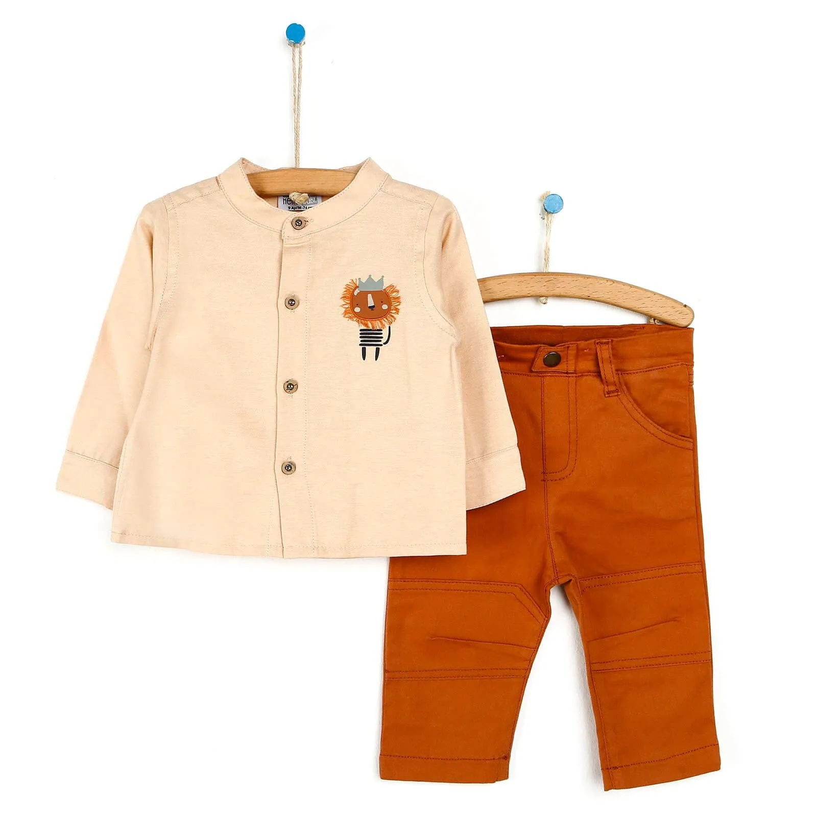 HelloBaby Shirt- Pants - Cardigan - Brown