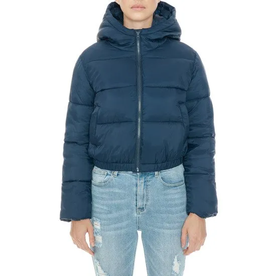 HOODIE PUFFER CROP JACKET