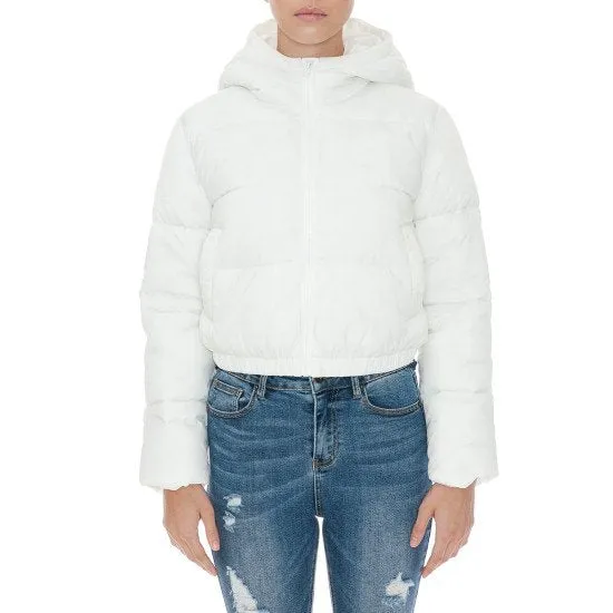 HOODIE PUFFER CROP JACKET