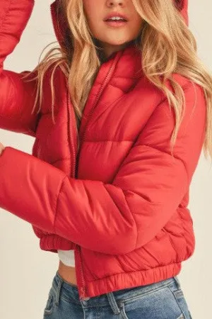 HOODIE PUFFER CROP JACKET