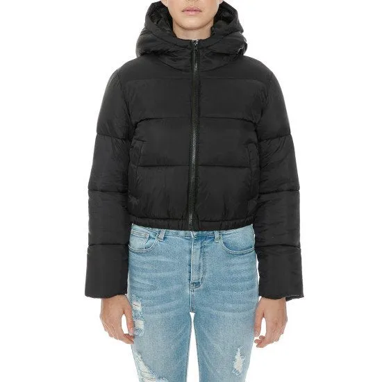 HOODIE PUFFER CROP JACKET