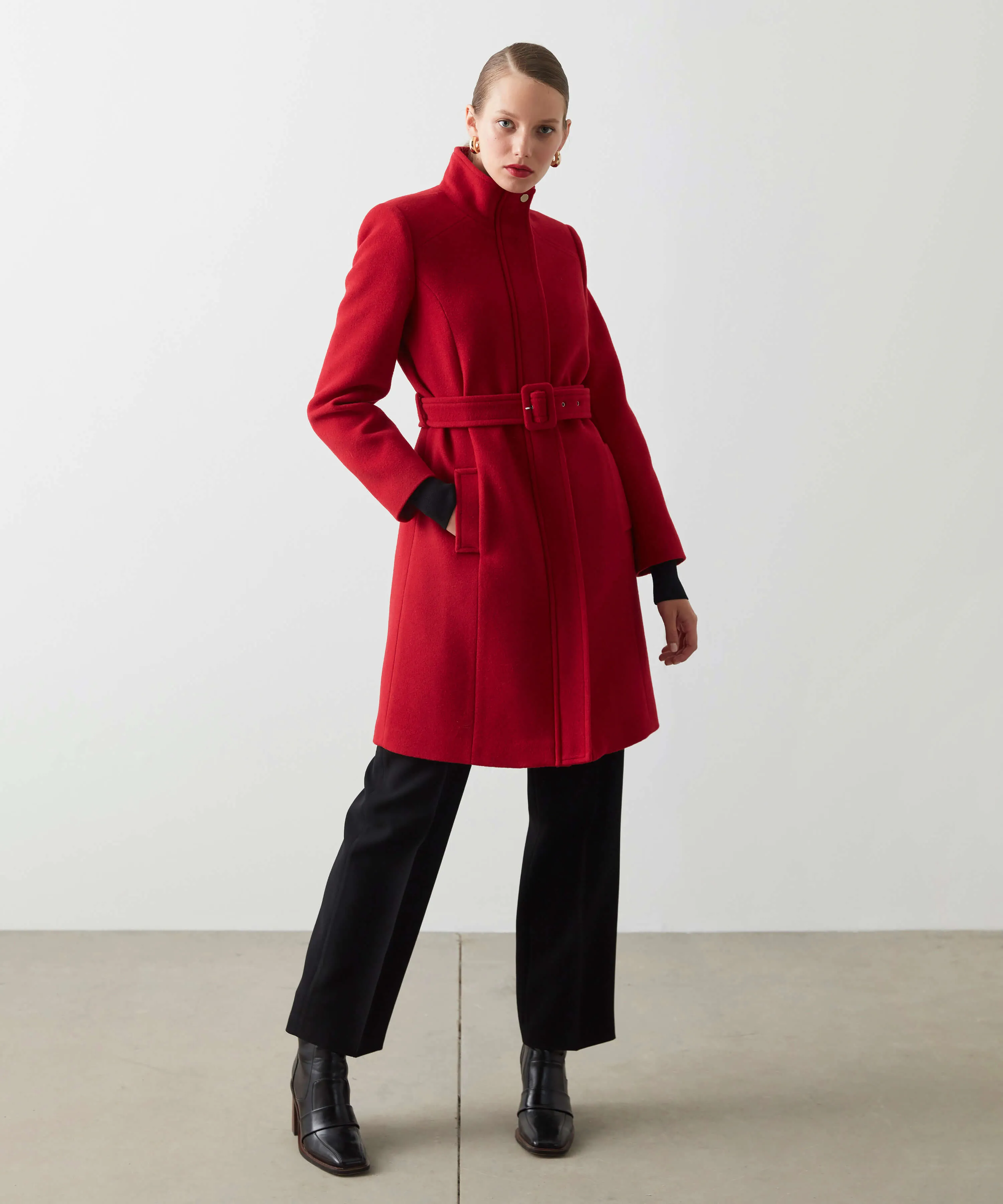 Ipekyol Classic Cut Coat Red