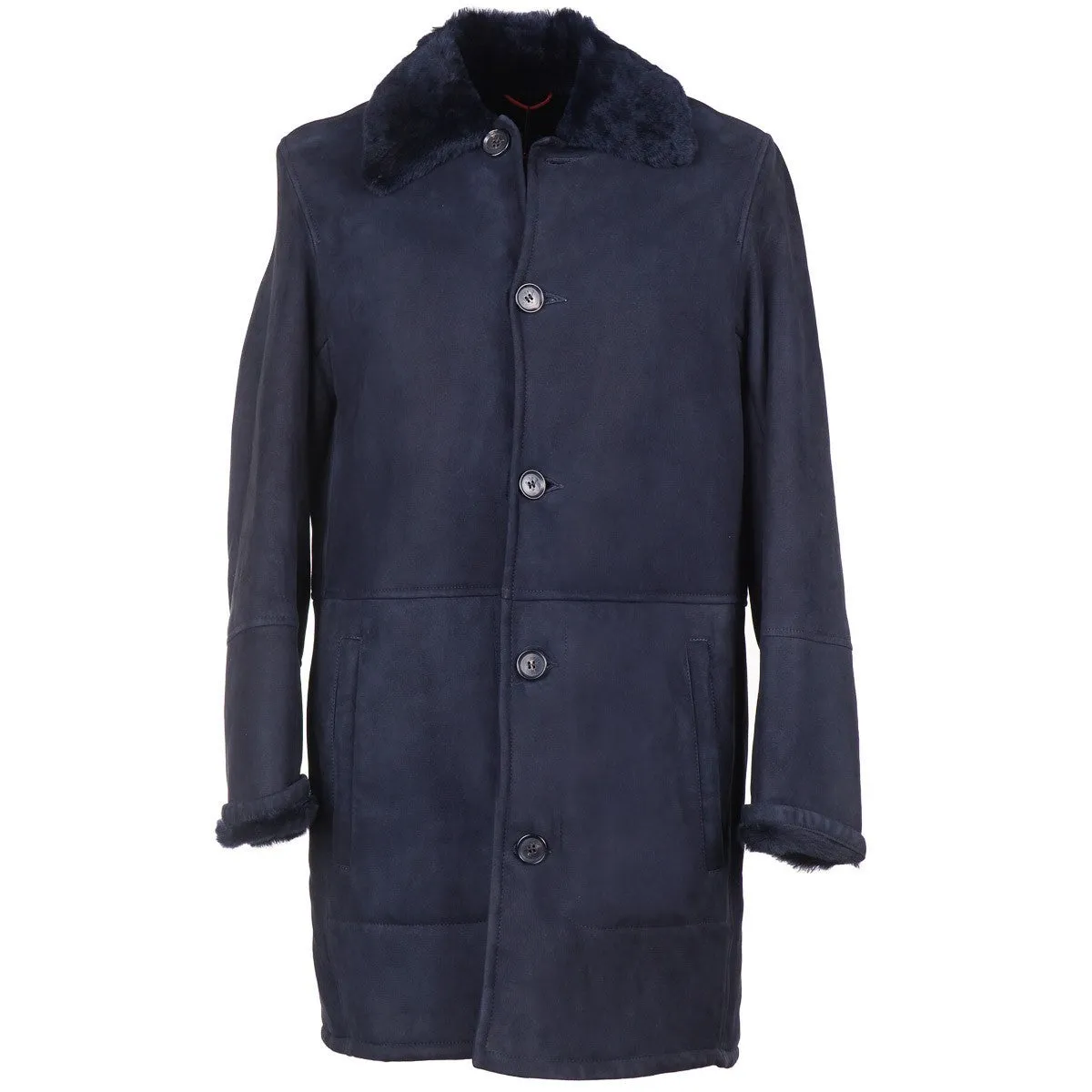 Isaia Lambskin Shearling Leather Coat