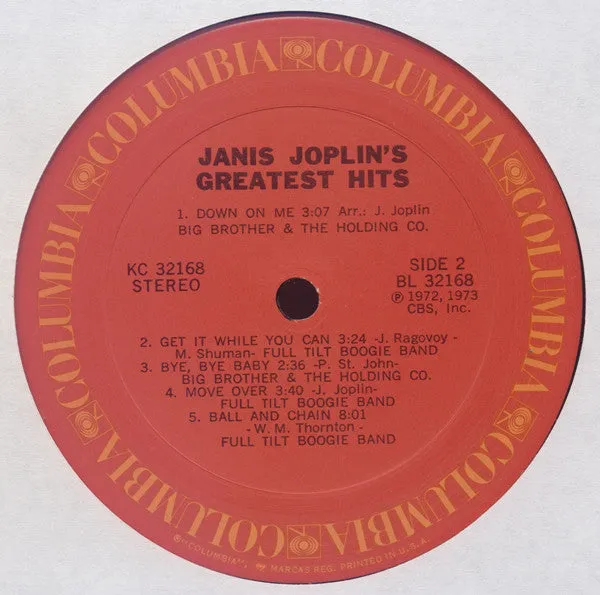 Janis Joplin - Janis Joplin's Greatest Hits (LP, Comp) (VG)