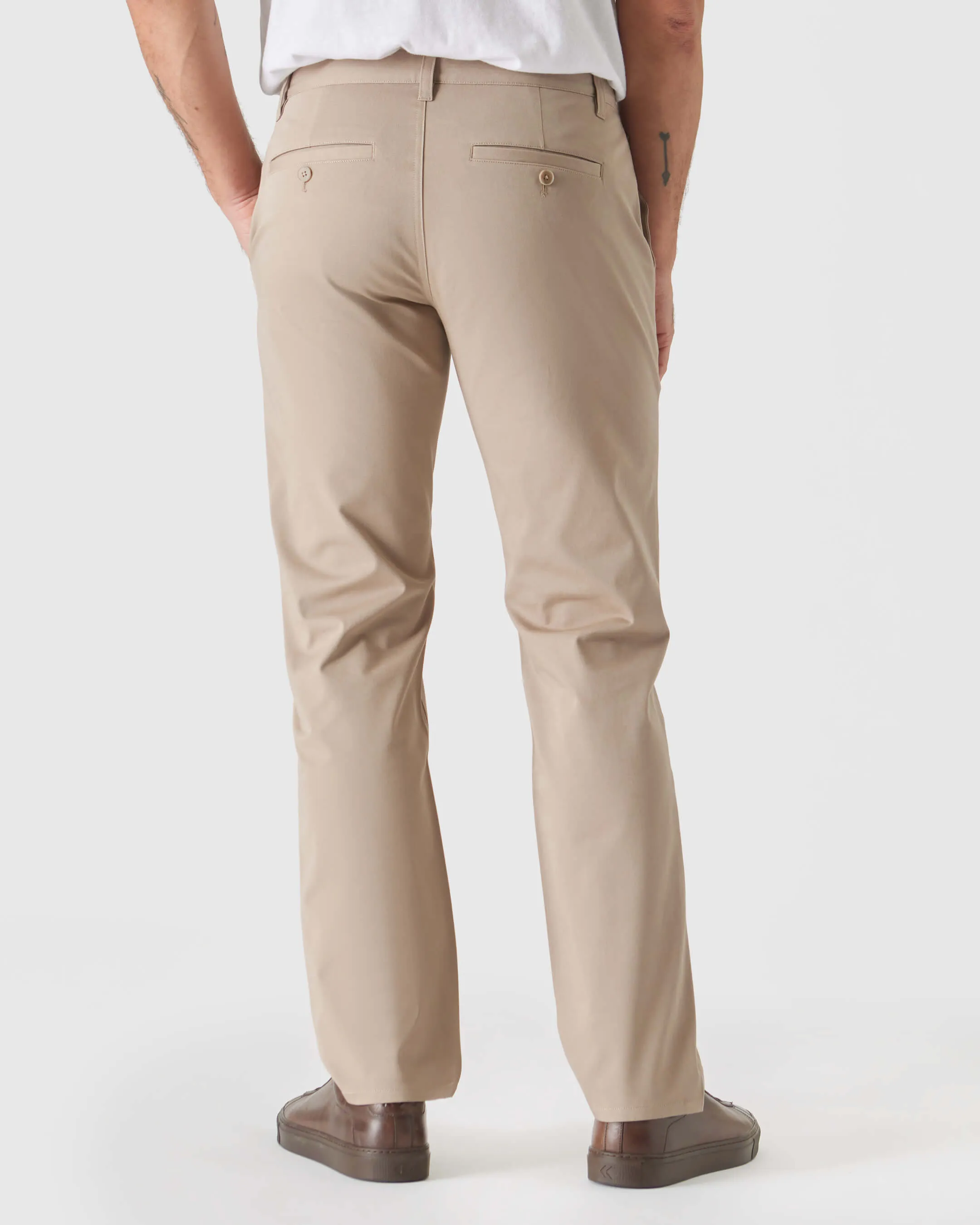 Khaki Straight Twill Chino Pant