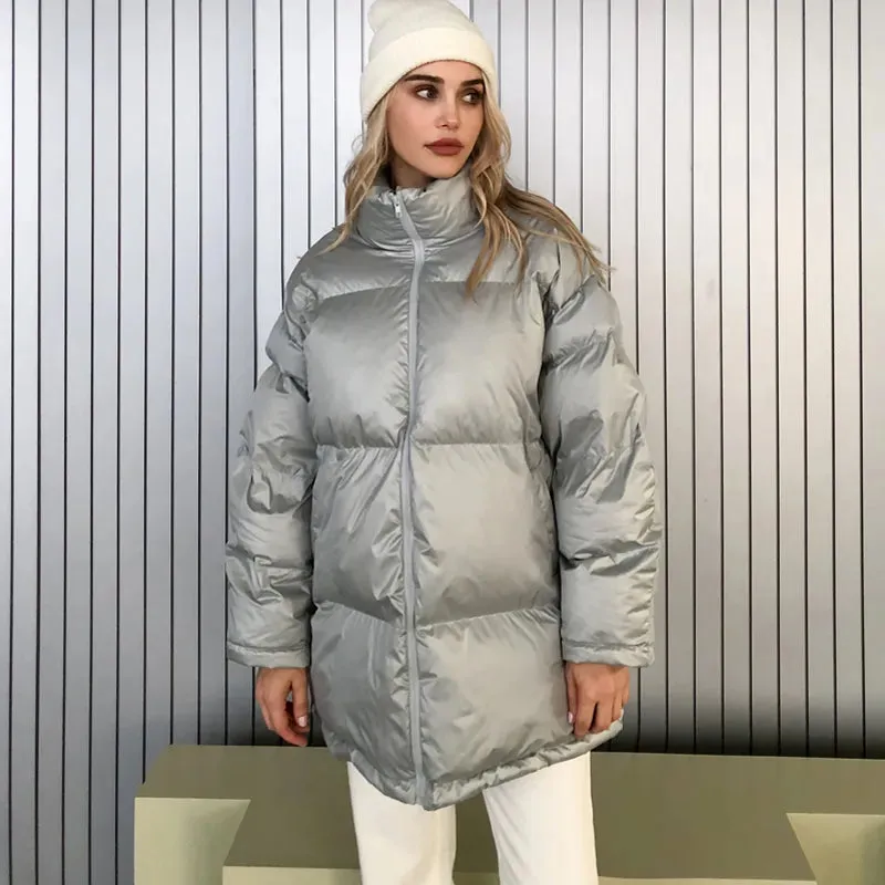 Ladies thick warm water proof puffer jacket fashion winter jacket