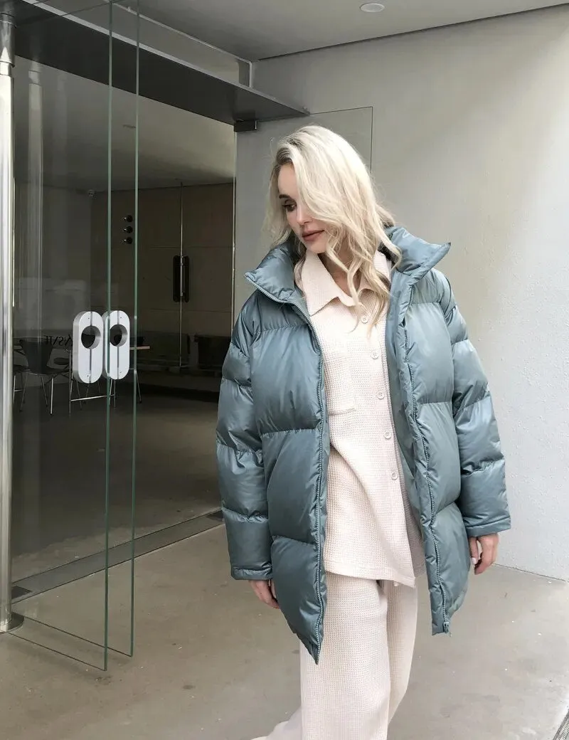 Ladies thick warm water proof puffer jacket fashion winter jacket