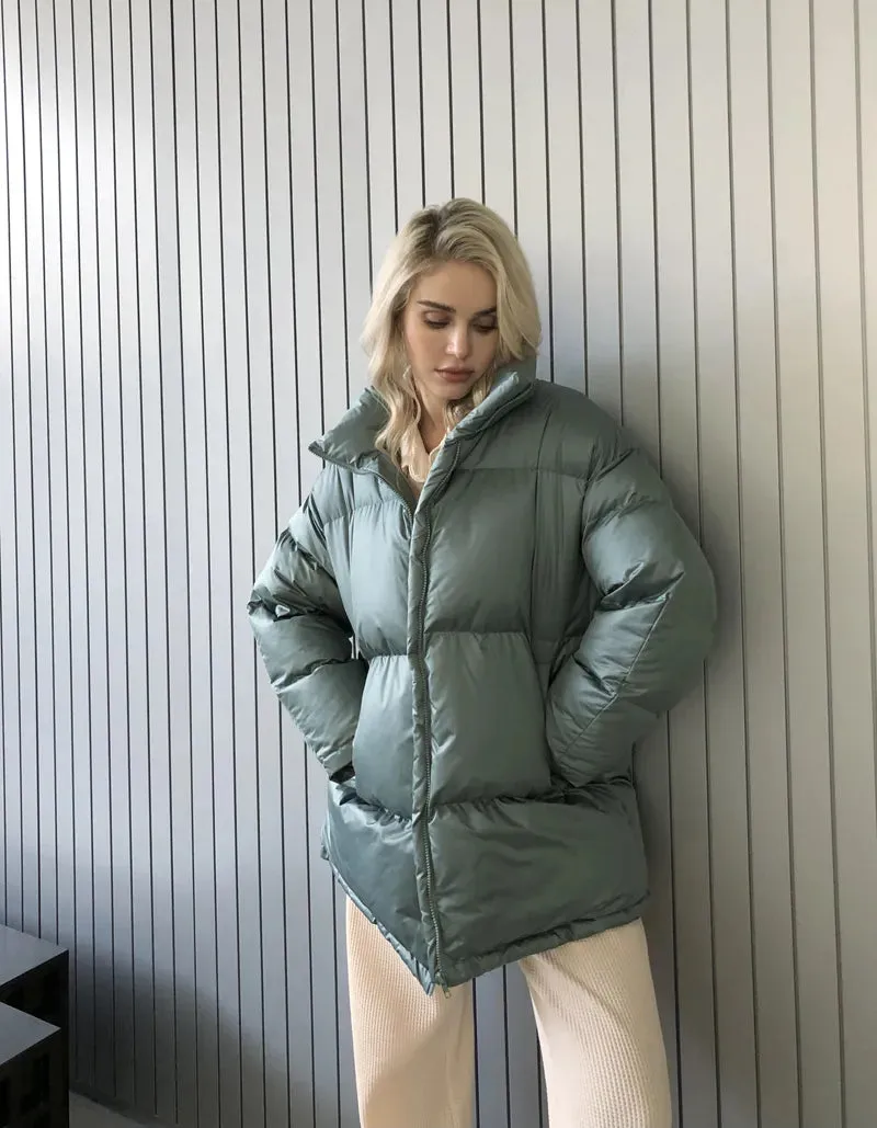 Ladies thick warm water proof puffer jacket fashion winter jacket