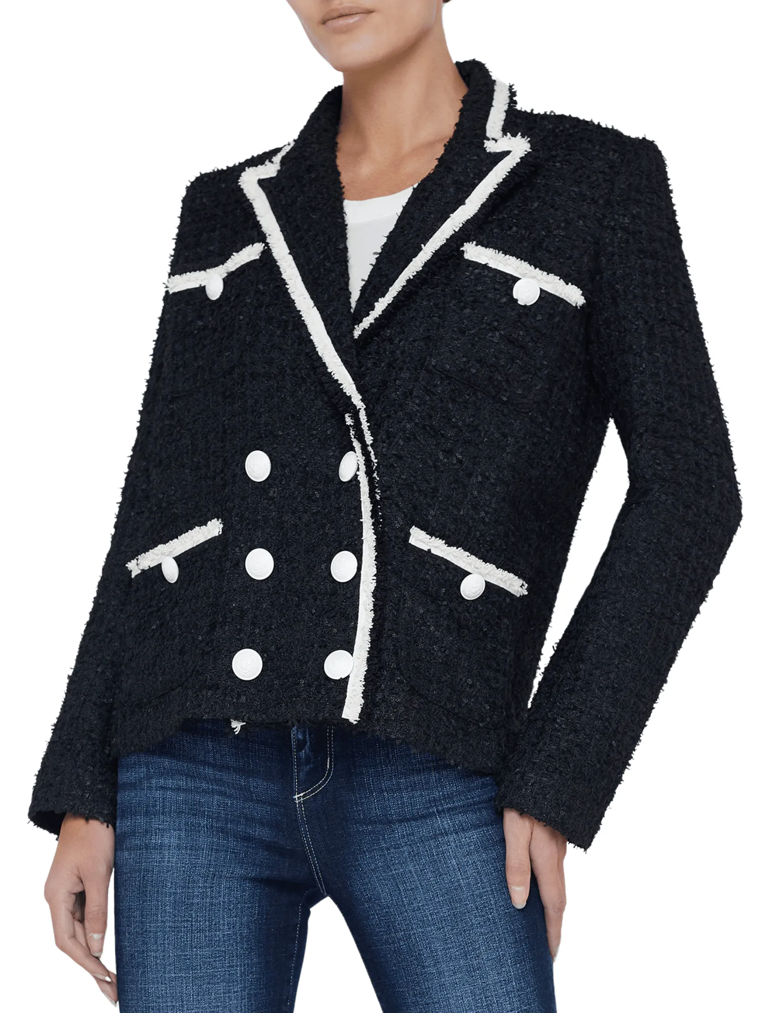 L'Agence Alectra Tweed Collared Jacket