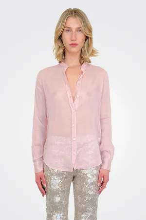 Mandarin Collar Shirt - Rose