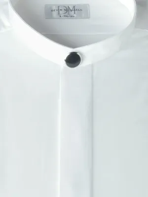 Mandarin Collar Tuxedo Shirt with Non Pleated Fly Front