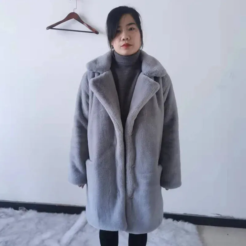 Marilyn Middle -Long Overcoat Turn Down Collar Coat