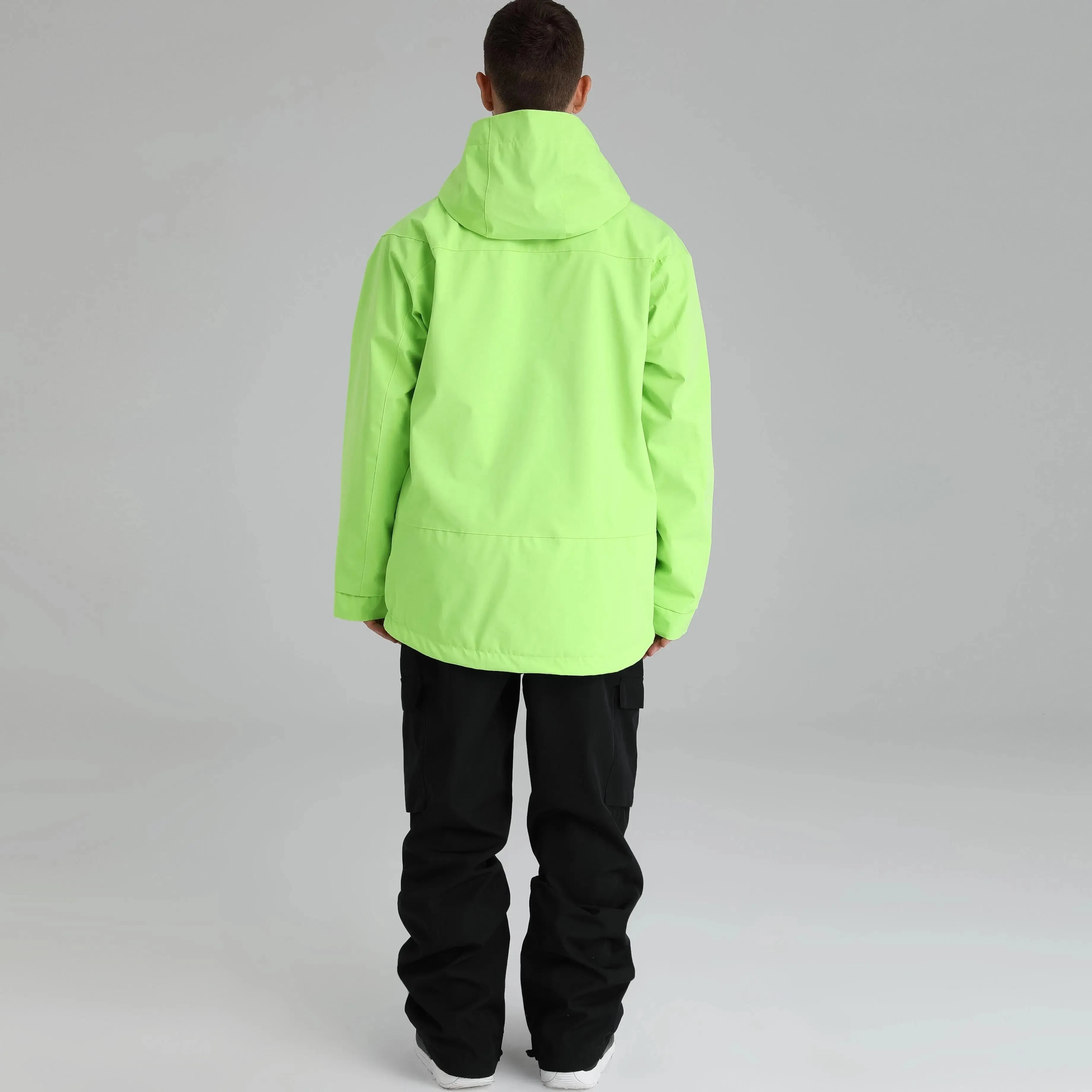 Men Neon Colorblock Ski Shell Jacket