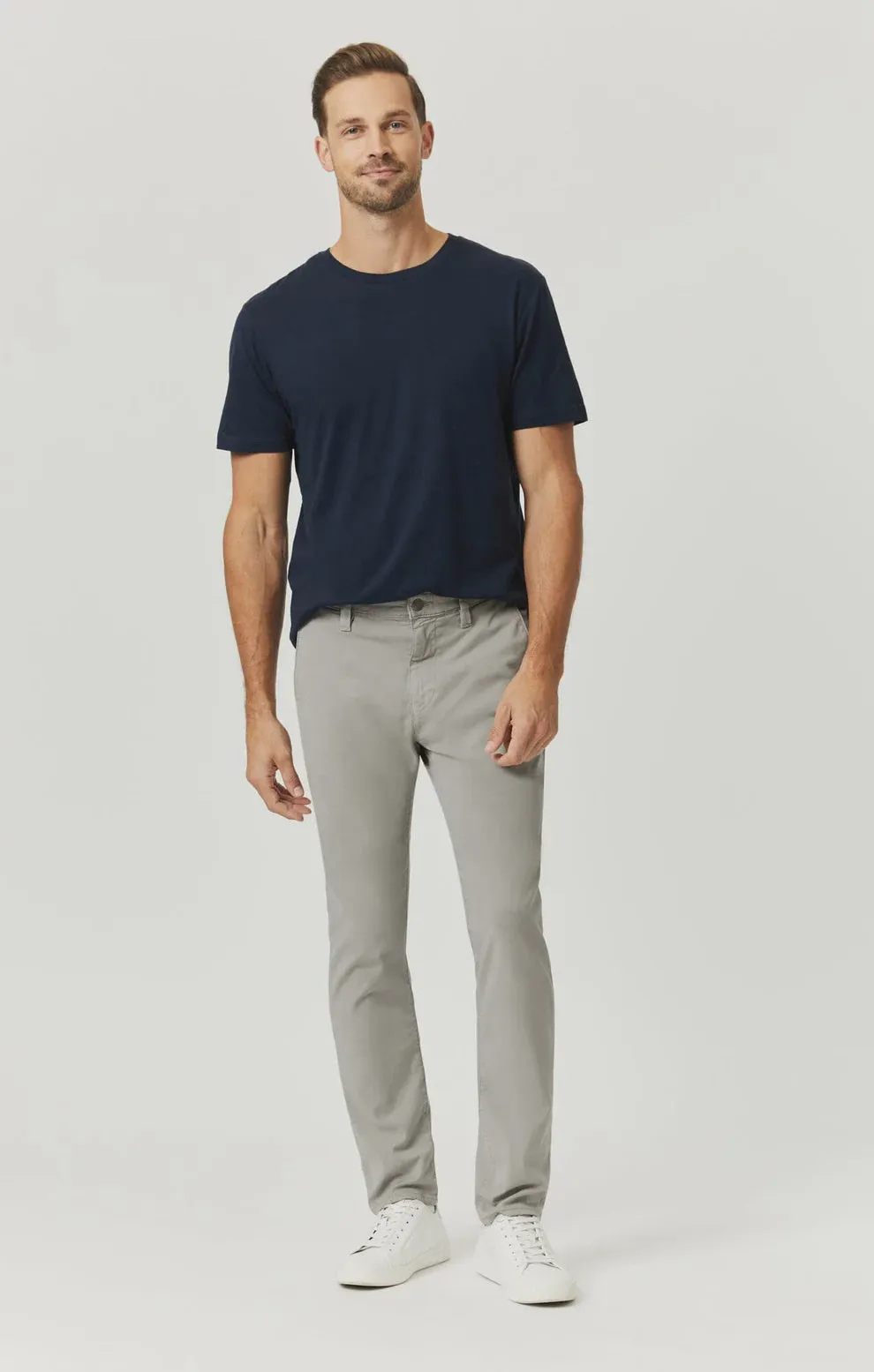 Milton Slim Straight Chino Pants - Iron Luxe Twill