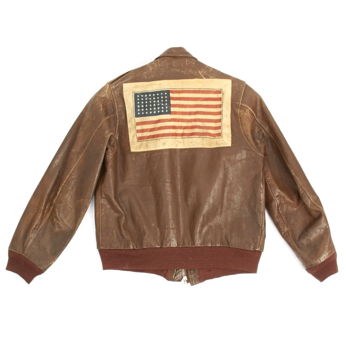 Original U.S. WWII B-25 Bomber 22nd Squadron 7th Bomb Group Named A-2 Flight Jacket (Size 38)- Lieutenant R.P. DU BOIS