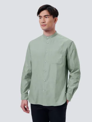 Oxford Mandarin Collar Casual Shirt | Light Green 27690N